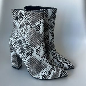Never worn snakeskin booties